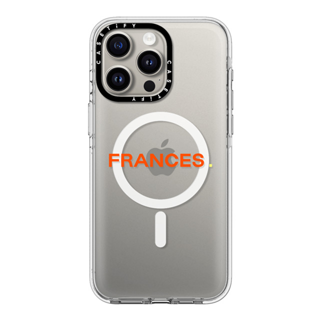 CASETiFY iPhone 15 Pro Max ケース クリア クリア ケース MagSafe対応 Custom Case - Frances.