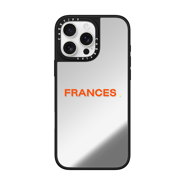 CASETiFY iPhone 16 Pro Max ケース Silver on Black ミラーケース MagSafe対応 Custom Case - Frances.