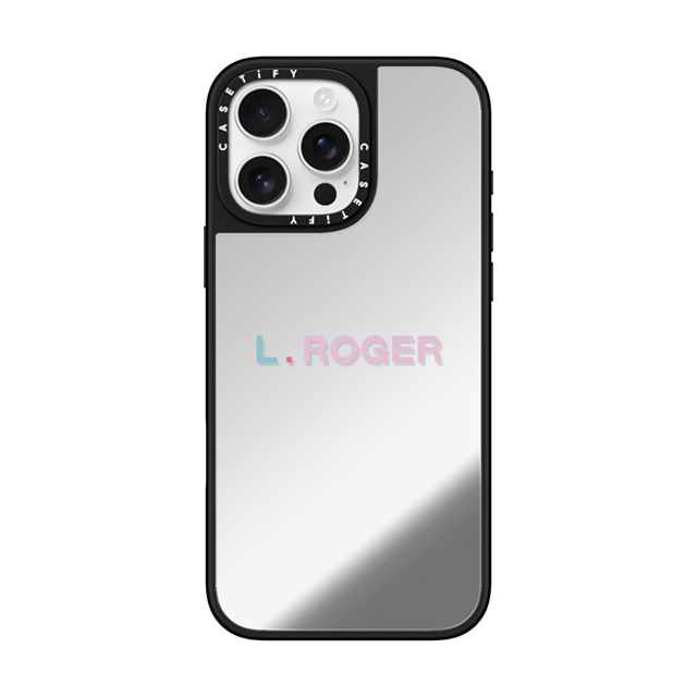 CASETiFY iPhone 16 Pro Max ケース Silver on Black ミラーケース MagSafe対応 Custom Case - l. Roger