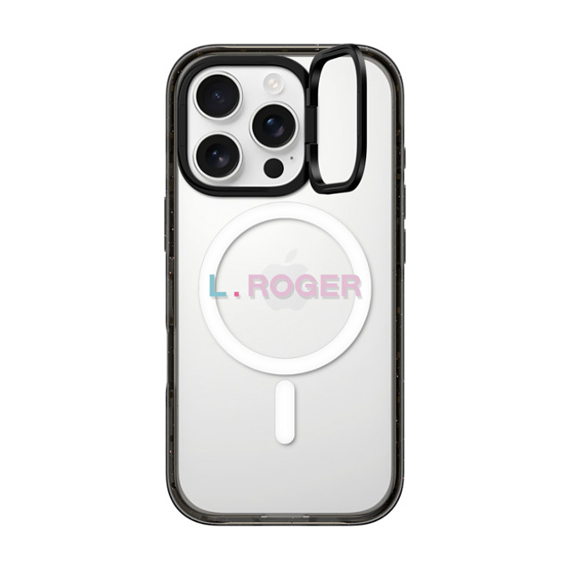 CASETiFY iPhone 16 Pro ケース ブラック インパクトリングスタンドケース MagSafe対応 Custom Case - l. Roger
