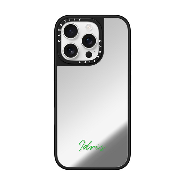 CASETiFY iPhone 16 Pro ケース Silver on Black ミラーケース MagSafe対応 Custom Case - Idris