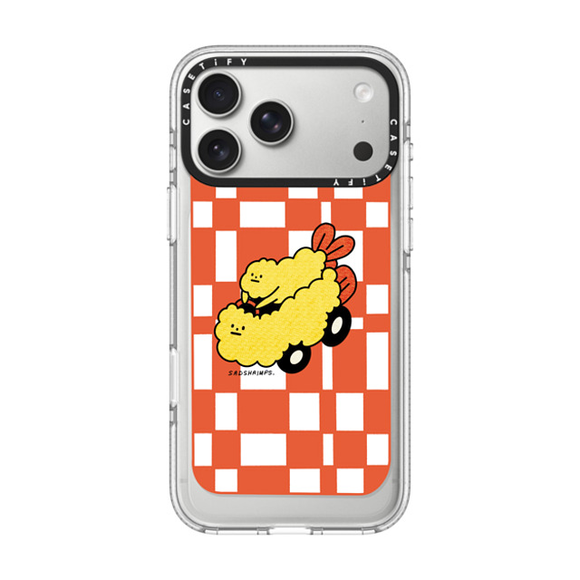 Sadshrimps x CASETiFY iPhone 17 Pro Max Case Checkered,Cartoon NA CpNg NAP[X MagSafeΉ Checkered Shrimp Ride by SADSHRIMPS