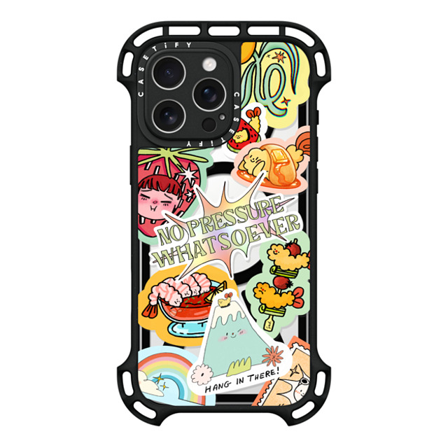 Sadshrimps x CASETiFY iPhone 16 Pro Max ケース ブラック ウルトラ バウンスケース MagSafe対応 Sticker Heaven by SADSHRIMPS