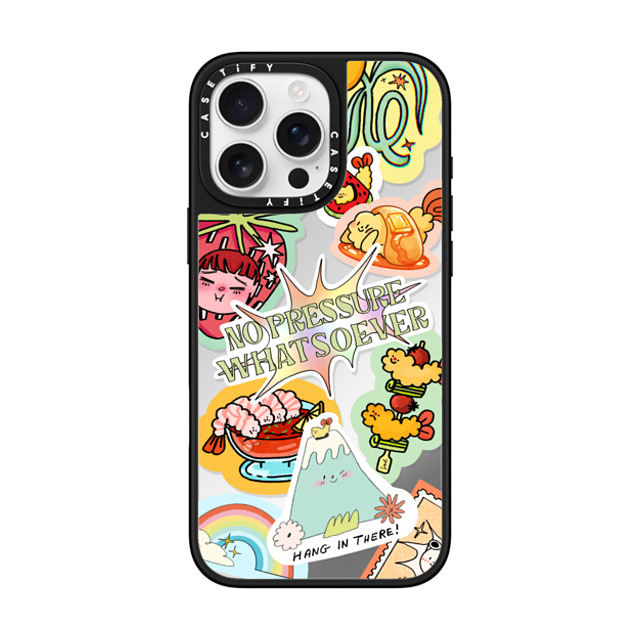 Sadshrimps x CASETiFY iPhone 16 Pro Max ケース Silver on Black ミラーケース MagSafe対応 Sticker Heaven by SADSHRIMPS