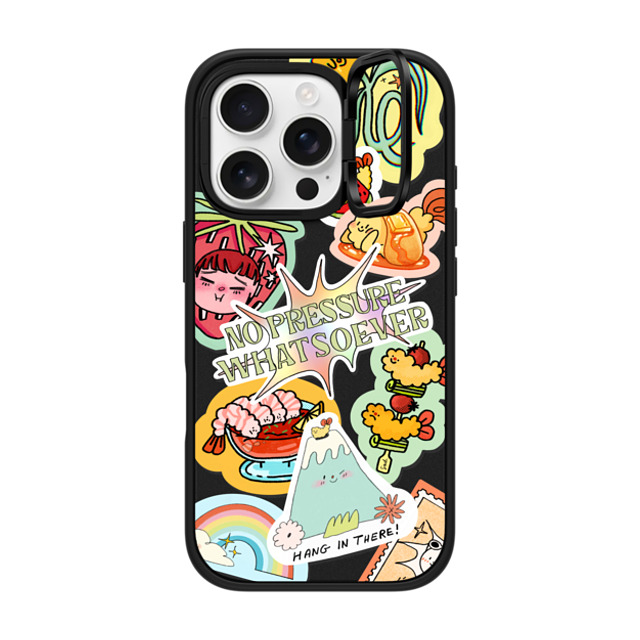 Sadshrimps x CASETiFY iPhone 16 Pro ケース マットブラック インパクトリングスタンドケース MagSafe対応 Sticker Heaven by SADSHRIMPS
