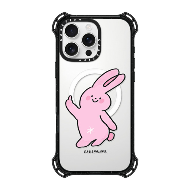 Sadshrimps x CASETiFY iPhone 16 Pro Max ケース ブラック バウンスケース Moody Bunny by SADSHRIMPS