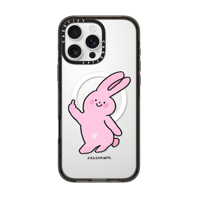 Sadshrimps x CASETiFY iPhone 16 Pro Max ケース ブラック インパクトケース MagSafe対応 Moody Bunny by SADSHRIMPS