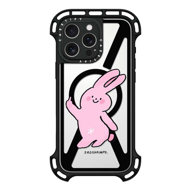 Sadshrimps x CASETiFY iPhone 16 Pro Max ケース ブラック ウルトラ バウンスケース MagSafe対応 Moody Bunny by SADSHRIMPS