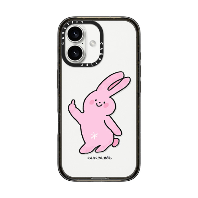 Sadshrimps x CASETiFY iPhone 16 ケース ブラック インパクトケース Moody Bunny by SADSHRIMPS