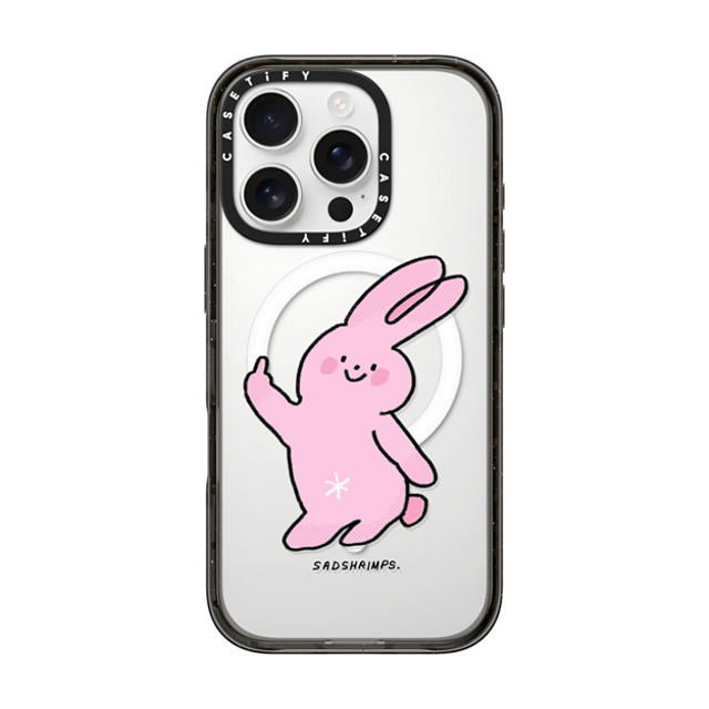 Sadshrimps x CASETiFY iPhone 16 Pro ケース ブラック インパクトケース MagSafe対応 Moody Bunny by SADSHRIMPS