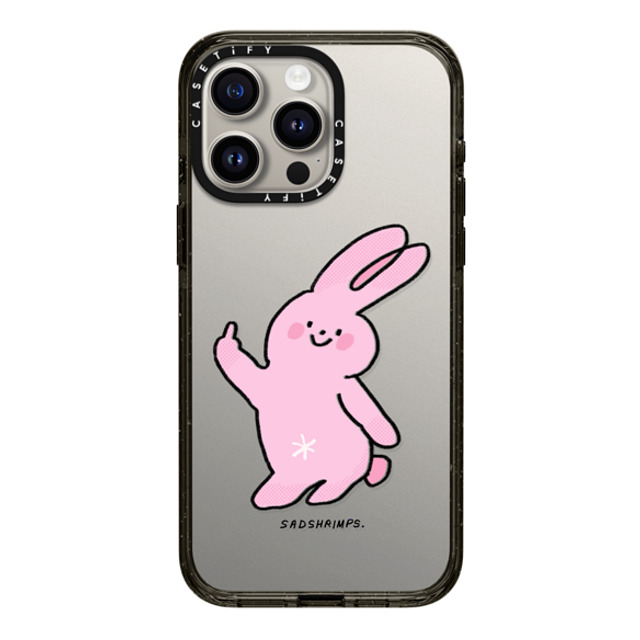 Sadshrimps x CASETiFY iPhone 15 Pro Max ケース ブラック インパクトケース Moody Bunny by SADSHRIMPS