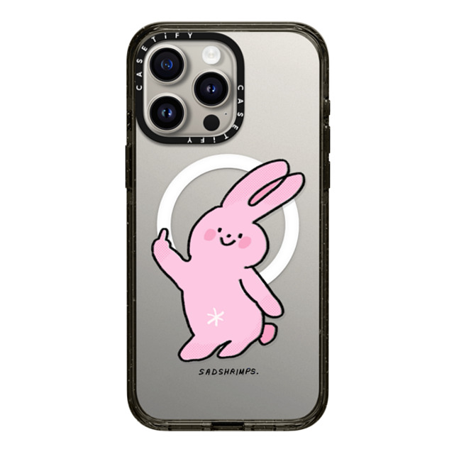 Sadshrimps x CASETiFY iPhone 15 Pro Max ケース ブラック インパクトケース MagSafe対応 Moody Bunny by SADSHRIMPS