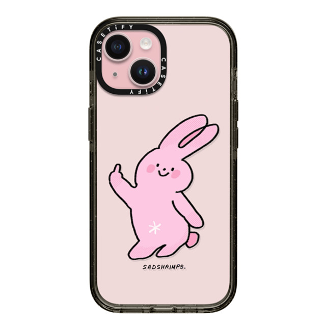 Sadshrimps x CASETiFY iPhone 15 ケース ブラック インパクトケース Moody Bunny by SADSHRIMPS