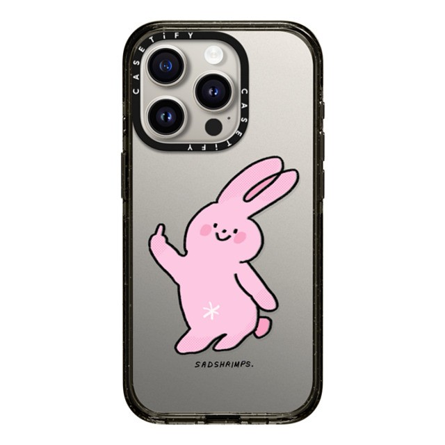 Sadshrimps x CASETiFY iPhone 15 Pro ケース ブラック インパクトケース Moody Bunny by SADSHRIMPS