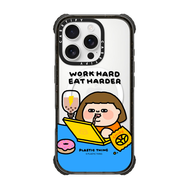 Plastic Thing x CASETiFY iPhone 16 Pro Case Cartoon,Food Black ウルトラ インパクトケース MagSafe 対応 Work Hard Eat Harder Father's Day Plastic Thing x CASETiFY iPhone 16 Pro Case Cartoon,Food Black ウルトラ インパクトケース MagSafe 対応 Work Hard Eat Harder Father's Day