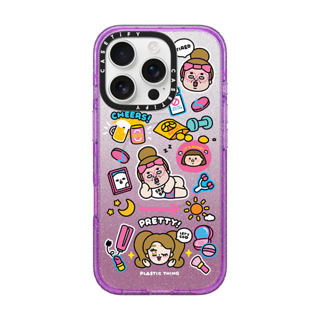 Plastic Thing x CASETiFY iPhone 16 Pro Case Glitter Purple Impact Case MagSafe Compatible Homebody Plastic Thing x CASETiFY iPhone 16 Pro Case Glitter Purple Impact Case MagSafe Compatible Homebody