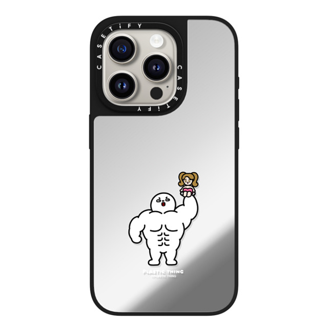 Plastic Thing x CASETiFY iPhone 15 Pro Case Silver on Black ミラーケース MagSafe対応 Strong Love - Plastic Thing Plastic Thing x CASETiFY iPhone 15 Pro Case Silver on Black ミラーケース MagSafe対応 Strong Love - Plastic Thing