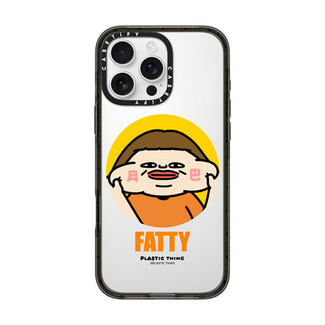 Plastic Thing x CASETiFY iPhone 16 Pro Max ケース Cartoon,Food ブラック インパクトケース Fatty Fat Face Back to School Plastic Thing x CASETiFY iPhone 16 Pro Max ケース Cartoon,Food ブラック インパクトケース Fatty Fat Face Back to School