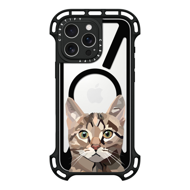 Maja Tomlijanovic x CASETiFY iPhone 16 Pro Max ケース ブラック ウルトラ バウンスケース MagSafe対応 猫