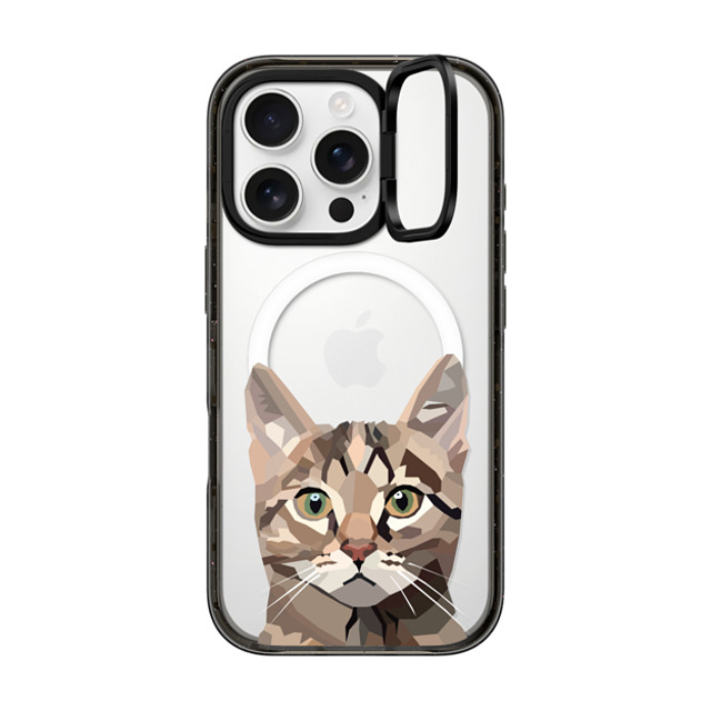 Maja Tomlijanovic x CASETiFY iPhone 16 Pro ケース ブラック インパクトリングスタンドケース MagSafe対応 猫