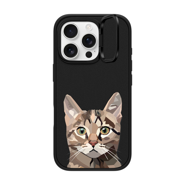 Maja Tomlijanovic x CASETiFY iPhone 16 Pro ケース マットブラック インパクトリングスタンドケース MagSafe対応 猫