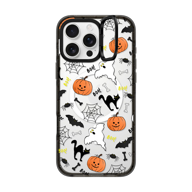 Maja Tomlijanovic x CASETiFY iPhone 16 Pro Max ケース ブラック インパクトリングスタンドケース MagSafe対応 Boo! its Halloween