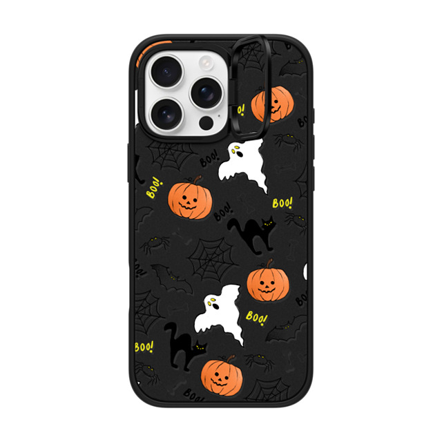 Maja Tomlijanovic x CASETiFY iPhone 16 Pro Max ケース マットブラック インパクトリングスタンドケース MagSafe対応 Boo! its Halloween