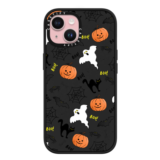 Maja Tomlijanovic x CASETiFY iPhone 15 ケース マットブラック インパクトケース MagSafe対応 Boo! its Halloween