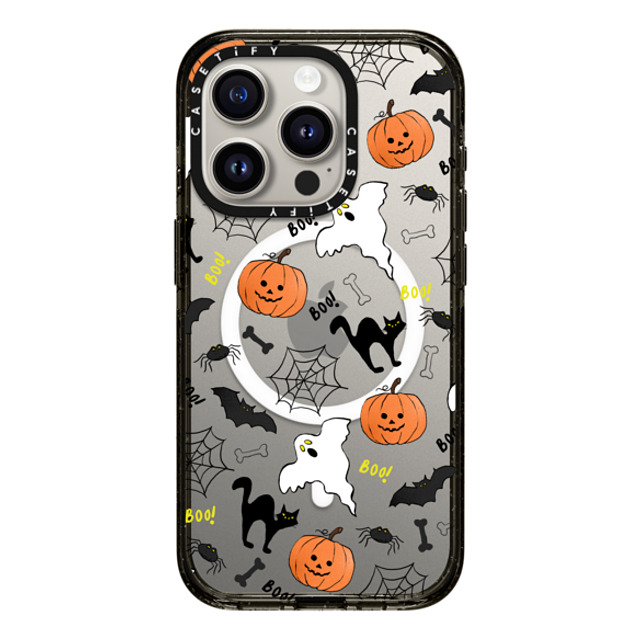 Maja Tomlijanovic x CASETiFY iPhone 15 Pro ケース ブラック インパクトケース MagSafe対応 Boo! its Halloween