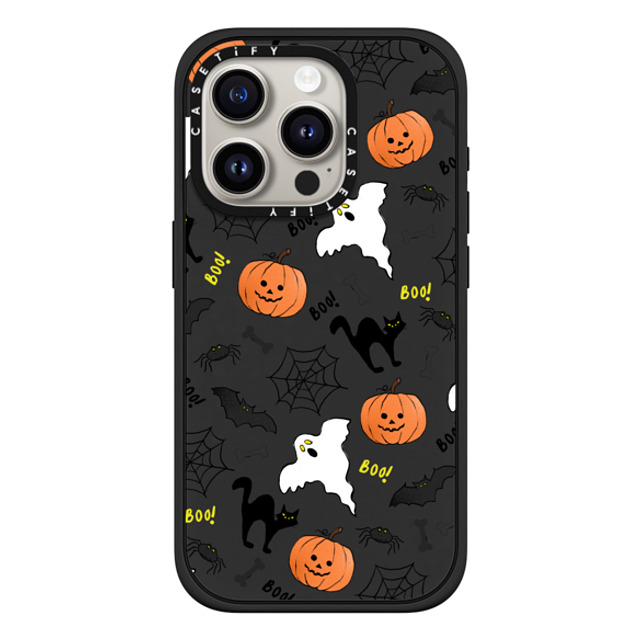 Maja Tomlijanovic x CASETiFY iPhone 15 Pro ケース マットブラック インパクトケース MagSafe対応 Boo! its Halloween