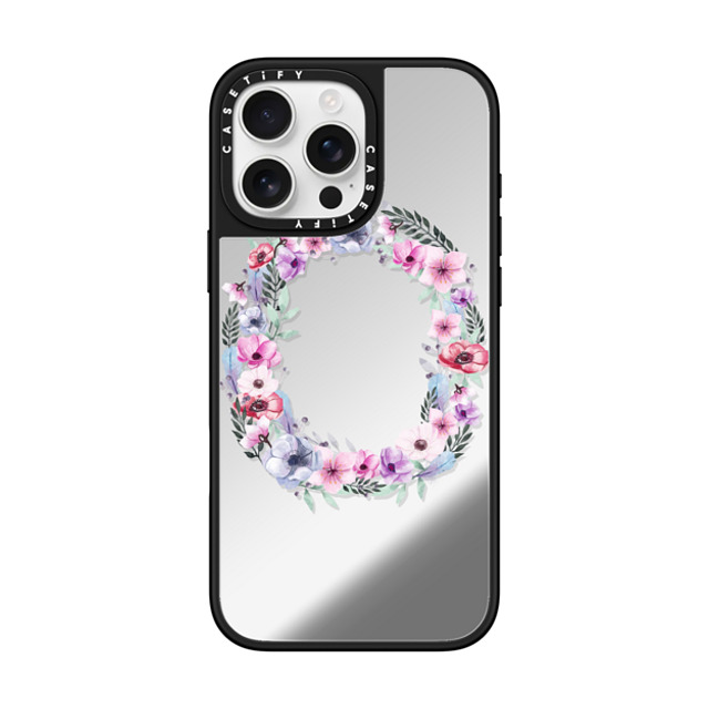 Maja Tomlijanovic x CASETiFY iPhone 16 Pro Max Case Silver on Black ミラーケース MagSafe対応 Flower O Back to School Maja Tomlijanovic x CASETiFY iPhone 16 Pro Max Case Silver on Black ミラーケース MagSafe対応 Flower O Back to School