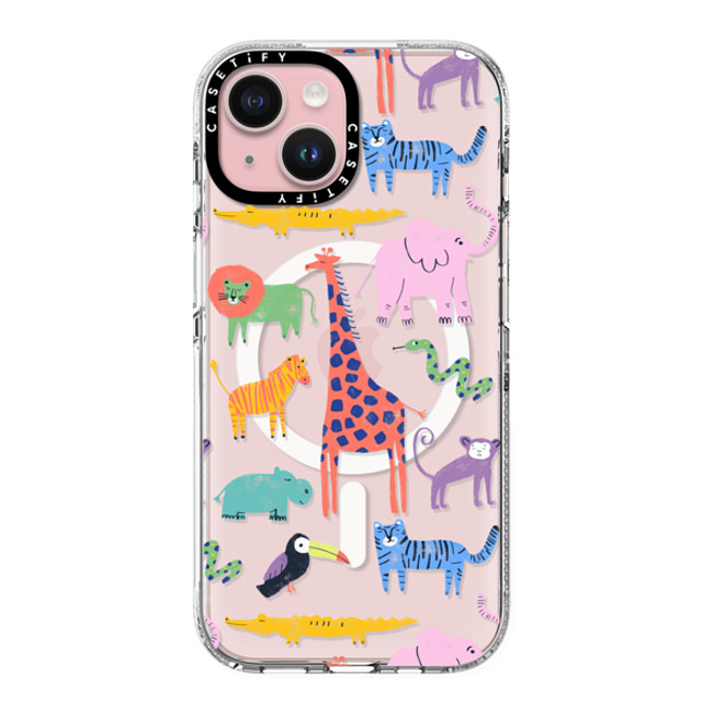 Maja Tomlijanovic x CASETiFY iPhone 15 ケース Sticker,Animal クリア クリア ケース MagSafe対応 Wild life Back to School Maja Tomlijanovic x CASETiFY iPhone 15 ケース Sticker,Animal クリア クリア ケース MagSafe対応 Wild life Back to School