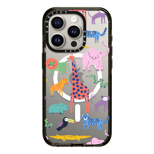 Maja Tomlijanovic x CASETiFY iPhone 15 Pro ケース Sticker,Animal ブラック インパクトケース MagSafe対応 Wild life Back to School Maja Tomlijanovic x CASETiFY iPhone 15 Pro ケース Sticker,Animal ブラック インパクトケース MagSafe対応 Wild life Back to School