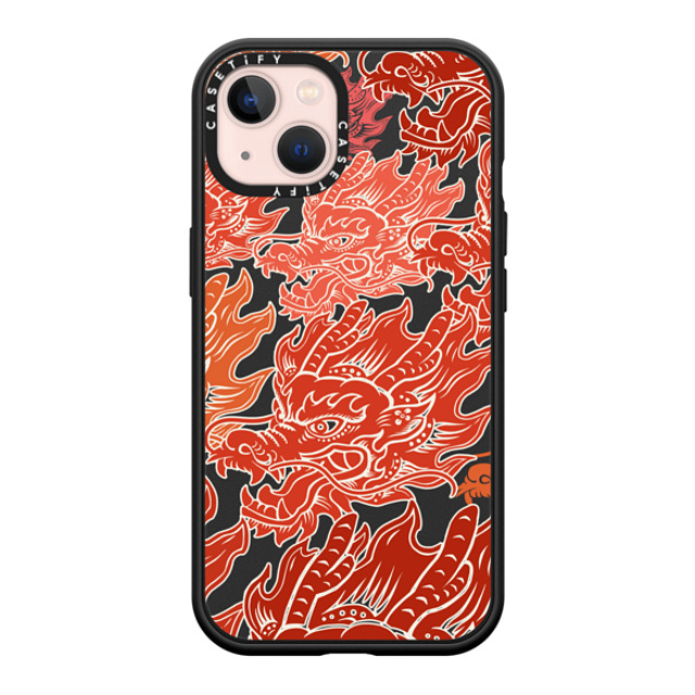 CASETiFY iPhone 13 ケース マットブラック インパクトケース MagSafe対応 Dragon of Paper Cutting stella chen