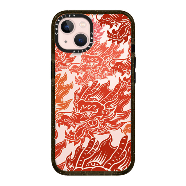 CASETiFY iPhone 13 ケース ブラック インパクトケース Dragon of Paper Cutting stella chen