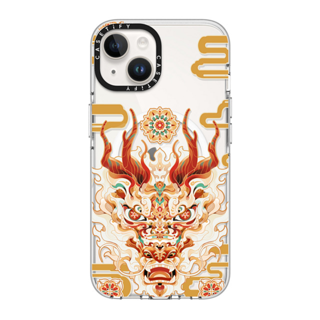 CASETiFY iPhone 14 Case Clear Clear Case MagSafe Compatible Dragon Awakening CASETiFY iPhone 14 Case Clear Clear Case MagSafe Compatible Dragon Awakening