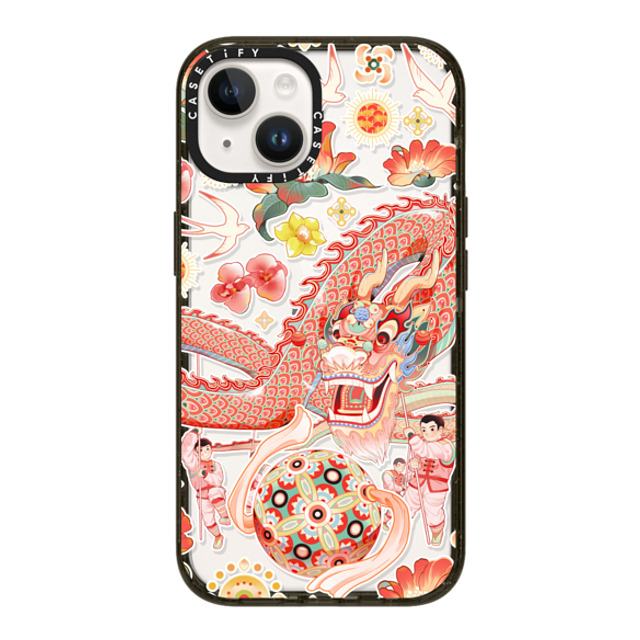 CASETiFY iPhone 14 ケース ブラック インパクトケース Dragon Dance stella chen