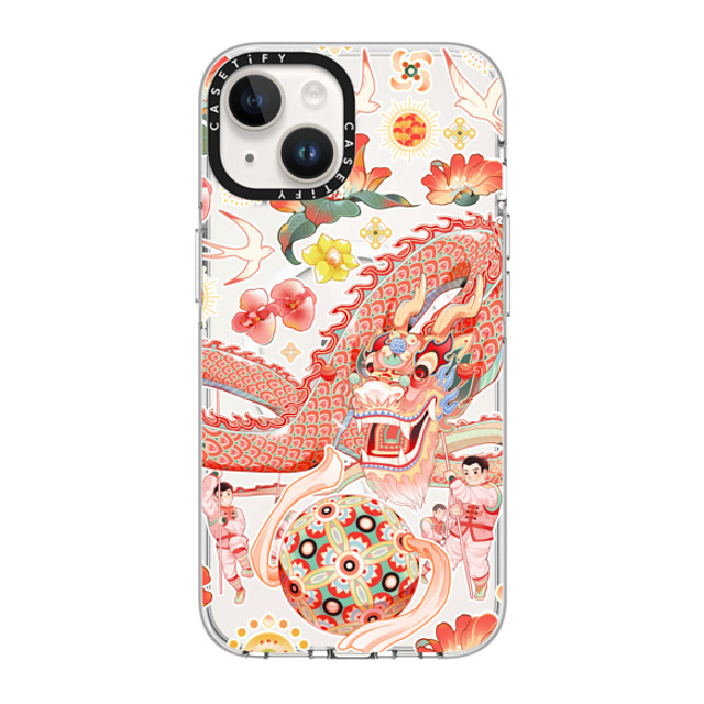 CASETiFY iPhone 14 Case Clear Clear Case MagSafe Compatible Dragon Dragon Dance CASETiFY iPhone 14 Case Clear Clear Case MagSafe Compatible Dragon Dragon Dance