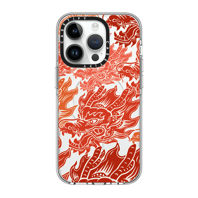 CASETiFY iPhone 14 Pro Case Clear Clear Case MagSafe Compatible Dragon Dragon of Paper Cutting CASETiFY iPhone 14 Pro Case Clear Clear Case MagSafe Compatible Dragon Dragon of Paper Cutting
