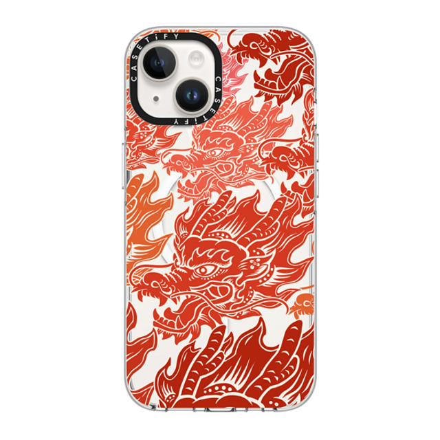 CASETiFY iPhone 14 ケース クリア クリア ケース MagSafe対応 Dragon of Paper Cutting stella chen