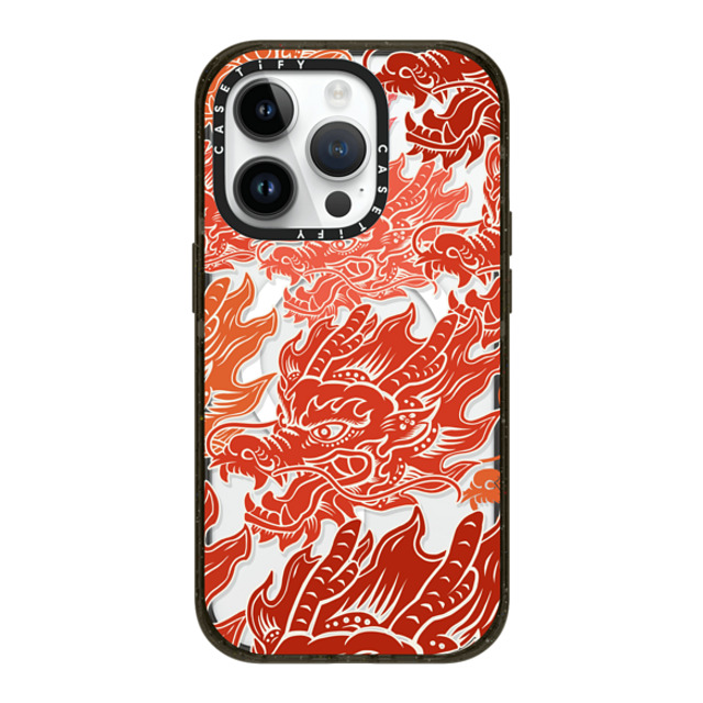 CASETiFY iPhone 14 Pro ケース ブラック インパクトケース MagSafe対応 Dragon of Paper Cutting stella chen