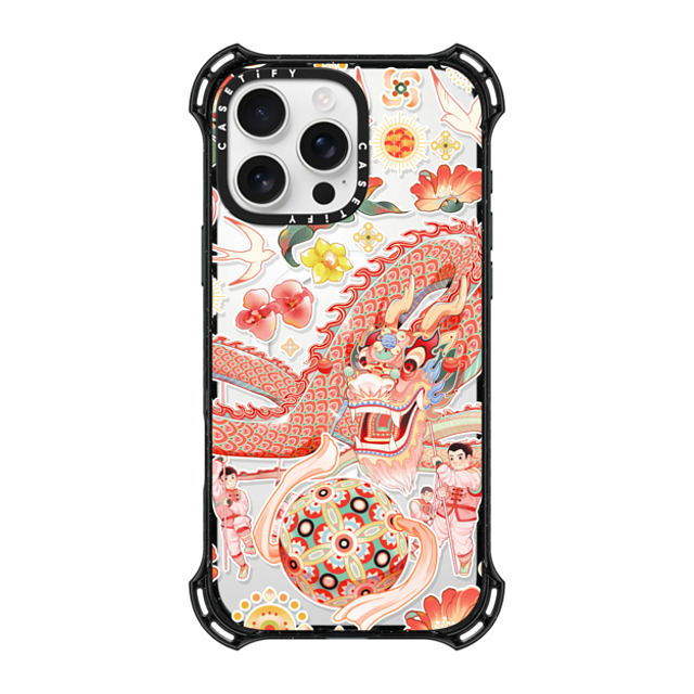 CASETiFY iPhone 16 Pro Max ケース ブラック バウンスケース Dragon Dance stella chen