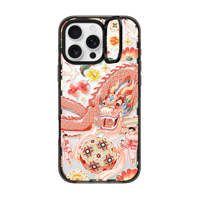 CASETiFY iPhone 16 Pro Max ケース ブラック インパクトリングスタンドケース MagSafe対応 Dragon Dance stella chen