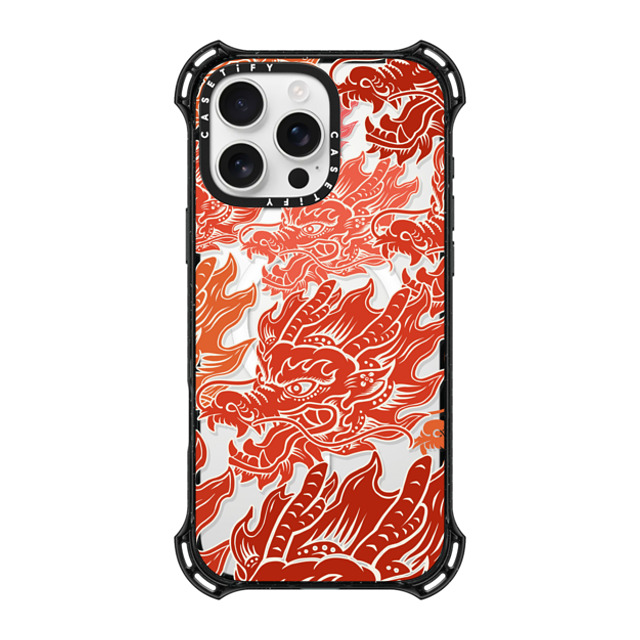 CASETiFY iPhone 16 Pro Max ケース ブラック バウンスケース Dragon of Paper Cutting stella chen