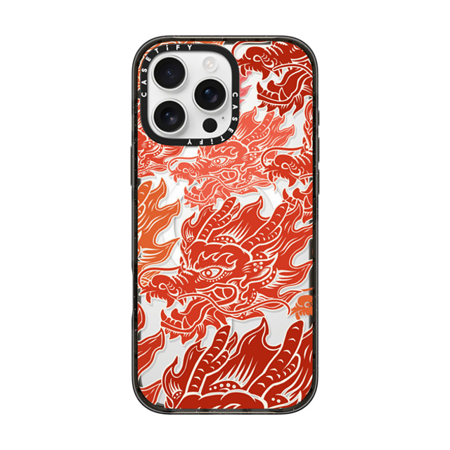 CASETiFY iPhone 16 Pro Max ケース ブラック インパクトケース MagSafe対応 Dragon of Paper Cutting stella chen