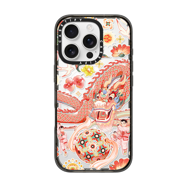 CASETiFY iPhone 16 Pro ケース ブラック インパクトケース MagSafe対応 Dragon Dance stella chen