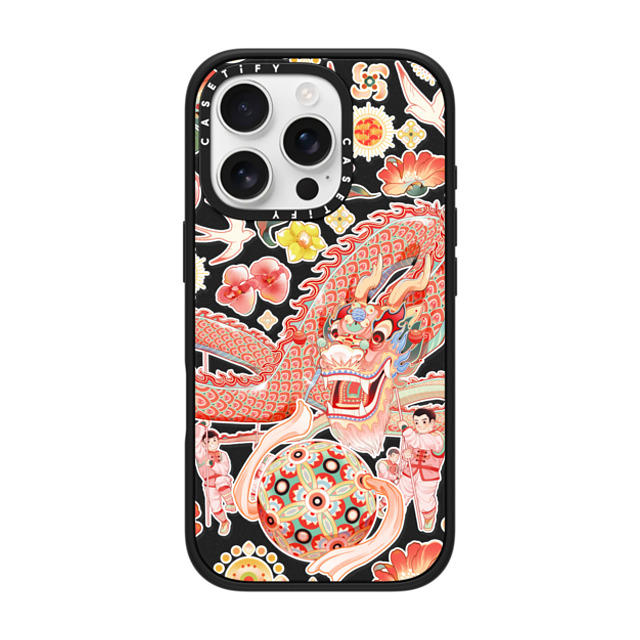 CASETiFY iPhone 16 Pro ケース マットブラック インパクトケース Dragon Dance stella chen