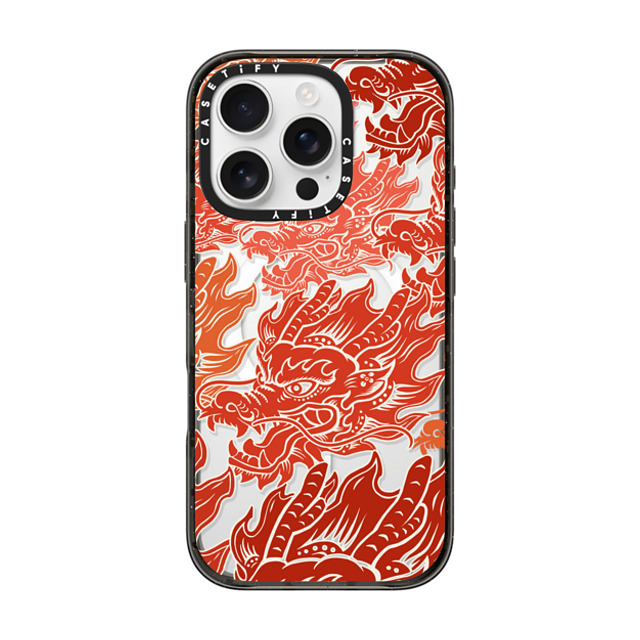 CASETiFY iPhone 16 Pro ケース ブラック インパクトケース MagSafe対応 Dragon of Paper Cutting stella chen