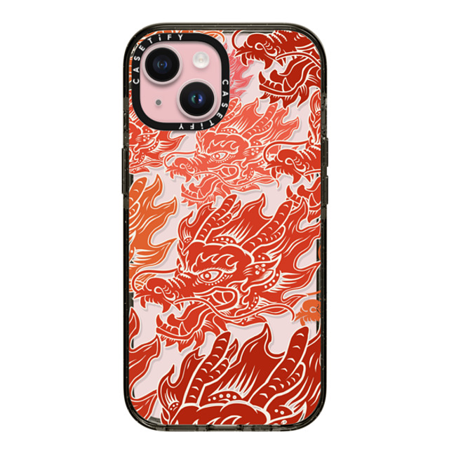 CASETiFY iPhone 15 ケース ブラック インパクトケース Dragon of Paper Cutting stella chen