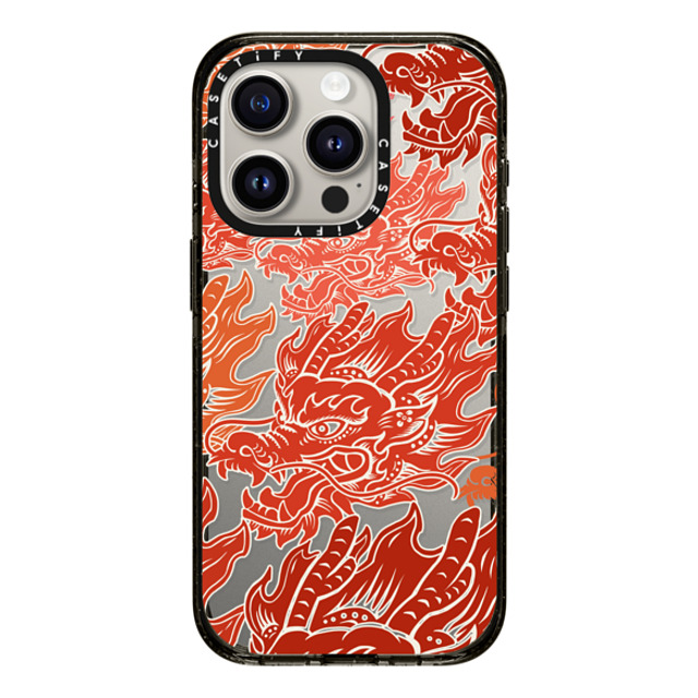 CASETiFY iPhone 15 Pro ケース ブラック インパクトケース Dragon of Paper Cutting stella chen